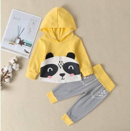 2pcs/Set Clothes Autumn Winter Toddler Printed Long Sleeve Hoodies Sweatshirt +Pants Children Clothing Set Kids Boys Girl Outfit