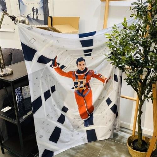 Space Tapestry Wall Hanging Bohemian Beach Mat Polyester Yoga Mat Home Bedroom Art Carpet Astronaut Wall Tapestries