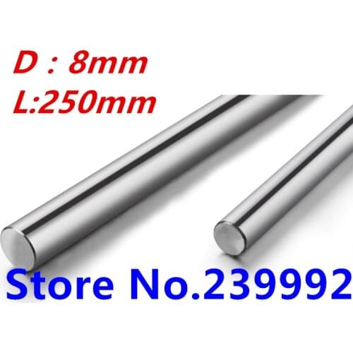 Linear shaft 8mm 250mm long harden linear rod chrome plated linear motion guide rail round rod Shaft for cnc parts