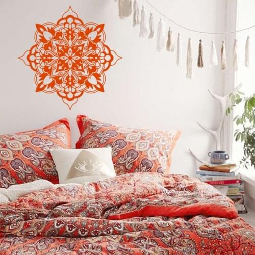 Moroccan Style Mandala Flower Wall Decal Bohemian Flower Pattern Ornament Vinyl Removable Yoga Studio Bedroom Wall StickerSYY603