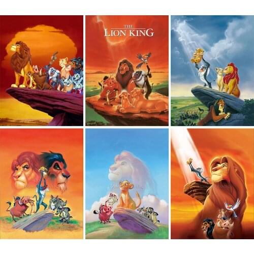 Diamond Painting Lion King Simba Cartoon Animal 5D DIY Full Square Round Embroidery Mosaic Set Cross Stitch Home Decor Art Gift