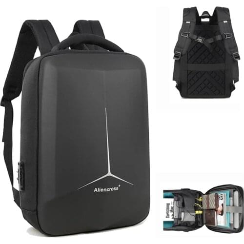 Mens Waterproof USB Laptop Backpack PVC Anti-theft Reflective Notebook Rucksack Business Travel Backpack For Male Female Women