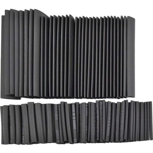 127 Pcs Black Heat Shrink Tube Assortment Wrap Electrical Insulation Cable Tubing Tube Sleeving Wrap Tubes Useful and Practical
