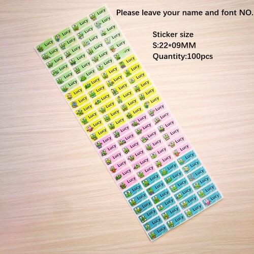 100pcs Colorful customizable name stickers waterproof anti-tear scrapbooking accessories labels vintage frog stickers