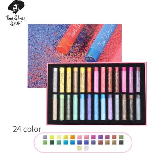 Paul Rubens Oil Pastel 24+2 Glitter Colors Drawing Kits Pearl Sparkle Metallic Effects Soft Oli Pastels for Artists Beginners