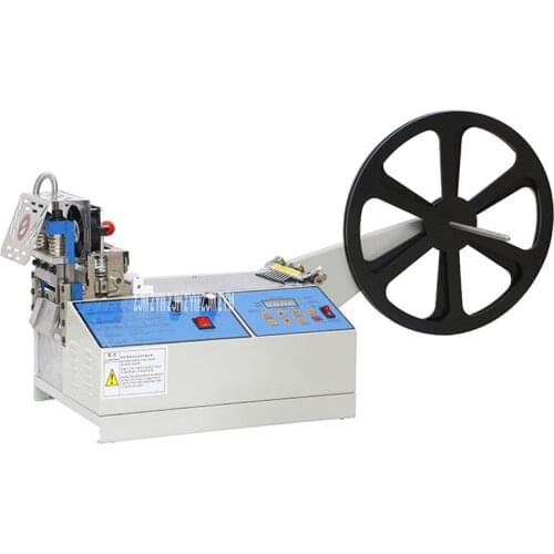 Full Automatic Electric Ribbon Cutter Zipper Cutting Machine Hot And Cold Cloth Ear Belt Cutting Machine 220V / 110V 300W