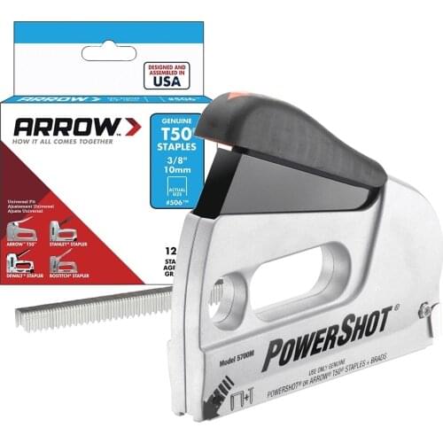Arrow 5700 6-14mm Stapler/15mm Nails Professional Mechanical Nails Gun + 1250 Pcs stapler