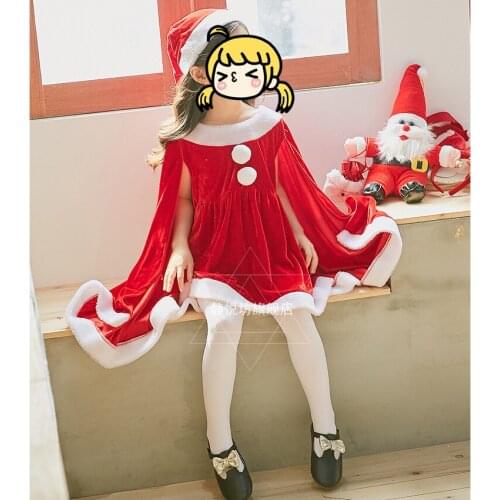 Christmas Children Aisha Cos Outfit Girls Christmas Shawl Cloak Cute Dress Cosplay Costume X