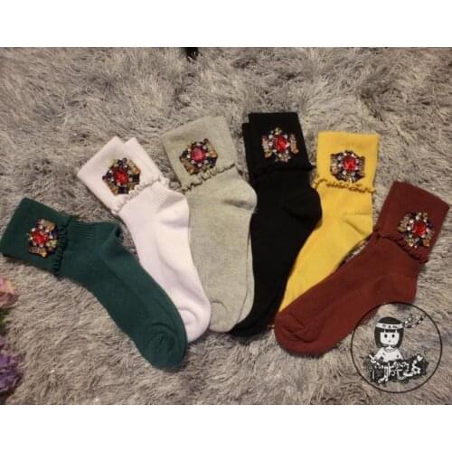 Pug Christmas Socks New Solid Casual Real 2020 Cotton Custom Candy Colored Gem Sequins Hand Diamond Woman Color 1 Double Free