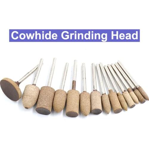 1pc 3/ 4/5/6/8/10/12mm Cowhide Polishing Grinding Head Wheel Leather Grinding Head Polishing Buffing Brush Wheel for Rotary Tool