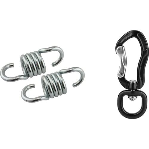 360° Swivel Rotating Carabiner Clip,Carabiner D Buckle with 2Pcs 700Lbs Weight Capacity Hammock Chair Spring