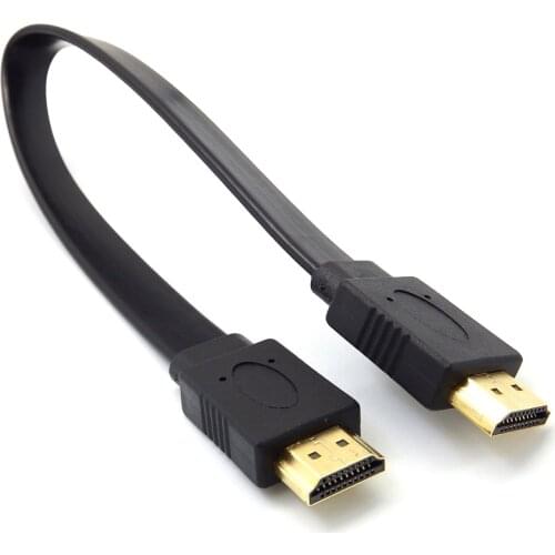 High Quality Full HD Short HDMI Male to Male Plug Flat Cable Cord for Audio Video HDTV TV PS3 HDMI-compatible Cable Support#P3