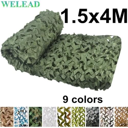 WELEAD 1.5x4M Reinforced Camouflage Net Mesh Hunting Military Army Camo Awning Photo Shade Carport Bird Garden Hide 1.5x4 1.5*4M