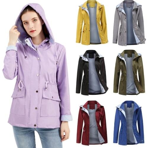 2021 Spring autumn Long Trench Coat Women Waterproof Slim Trench Coat Female Outwear Fashion Windbreaker