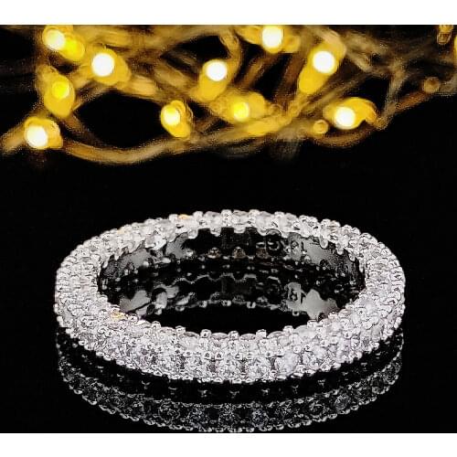 2021 luxury round 925 sterling silver eternity band ring for women lady anniversary gift jewelry wholesale винтаж R5517