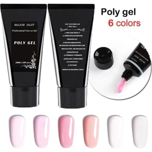 1Pcs Fashion 30g Gel Poly Odourless Fast Dry Nail Gel UV Finger Nail Art Party DIY Manicure Beauty Naik Art Tools Nail polish