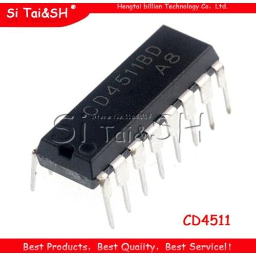 10PCS CD4511 CD4511BE HEF4511BP DIP-16