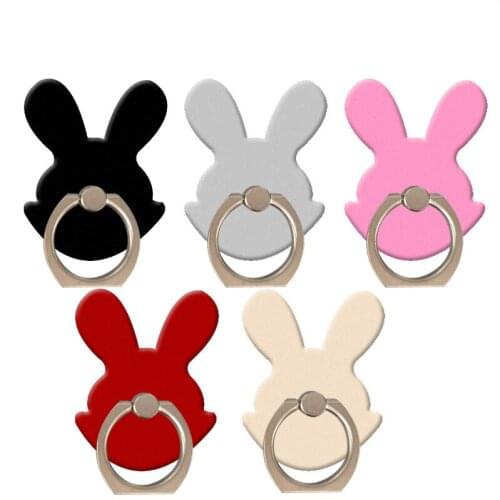 5pcs/lot Wholesale Bowknot Rabbit Round Ring Phone Stand Holder Kickstand 360 Rotating Cell Phone Crystal Polished Hang Buckle