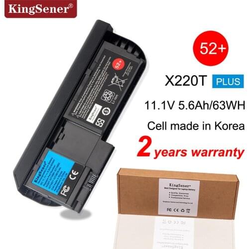KingSener Korea Cell Laptop Battery For Lenovo ThinkPad X220T X220 Tablet 42T4881 42T4882 42T4877 42T4878 52+ 11.1V 63WH 6Cells