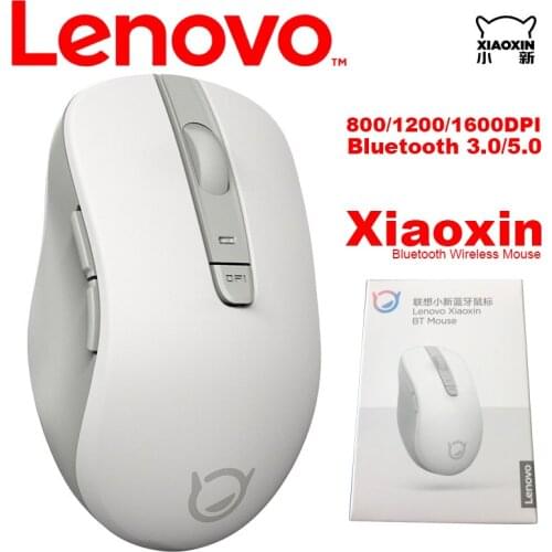 Lenovo BT Wireless Mouse with Bluetooth 3.0/5.0 1600DPI Smart Sleep Function Mouse Skin-Like Feel for Windows 7 8 10