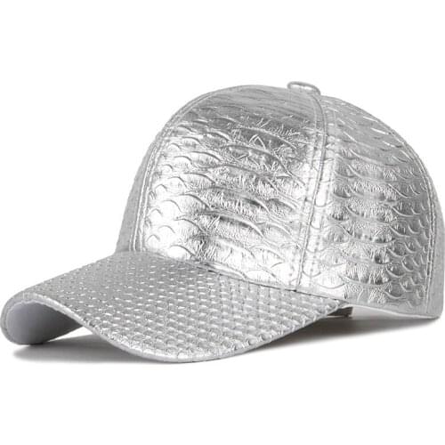 2022 New Spring Summer PU Leather Baseball Cap Crocodile Pattern Male Female Hat