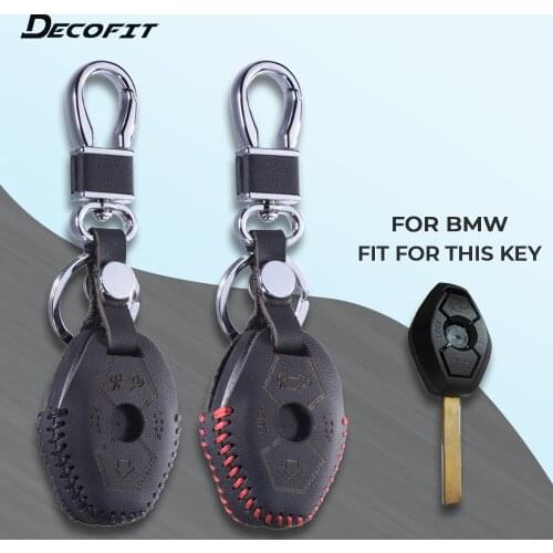 Genuine Leather Key Cover for BMW X3 X5 Z3 Z4 5 7 Series 325i E38 E39 E46 E53 E83 M5 Remote key holder smart key Case Key chain