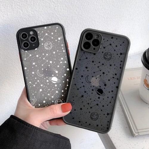 Ottwn Starry Sky Pattern Phone Case For iPhone 11 Pro Max 12 Pro Max X XR XS Max 7 8 Plus SE 2020 Clear Matte Hard PC Back Cover