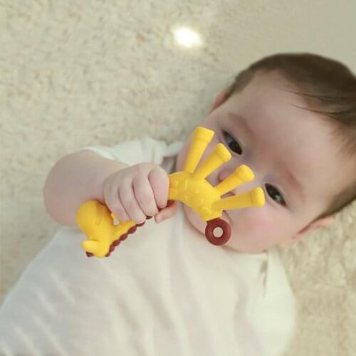 Baby Teether Baby Giraffe Teething Stick Toddle Silicone Banana Teething Baby Care Toothbrush for Baby Infant Teether Molar Rod