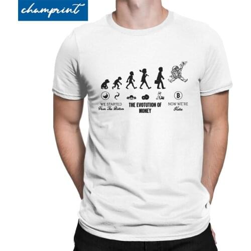 Bitcoin Evolution T-Shirts Men Women The Evolution of Money Crypto Cryptocurrency Btc Blockchain Tees Crew Neck T Shirt Printed