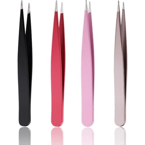1PC Eyebrow Tweezer Sharp Eyebrow Clip Stainless Steel Eye Brow Clips Professional Cosmetic Beauty Makeup Tool TSLM2