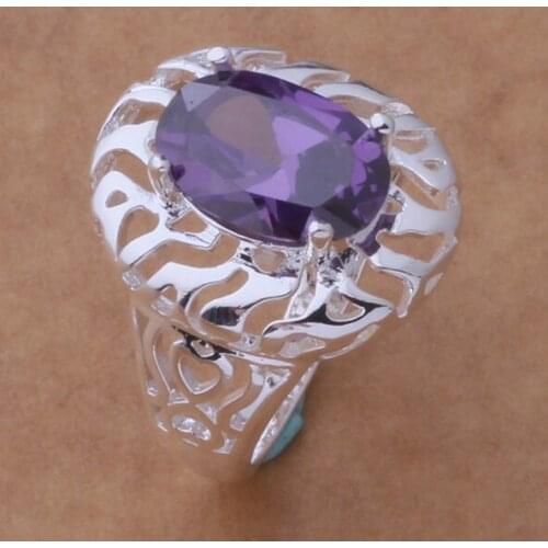 AR383 Hot sterling ring, fashion jewelry, simple/purple stone /arsajiza asmajjta silver color