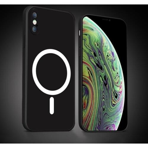 Liquid Silicone Magnet Case for iPhone 12 12Pro 11 Pro Max 11Pro X Xs Xr 7 8 Plus Mini SE Wireless Charger Magsafing Soft Cover