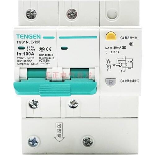 Mini Leakage Protection Circuit Breaker TGB1NLE-63 1P 2P 3P4P 32A 63A 100A Air Switch RCCB RLCB DZ47LE