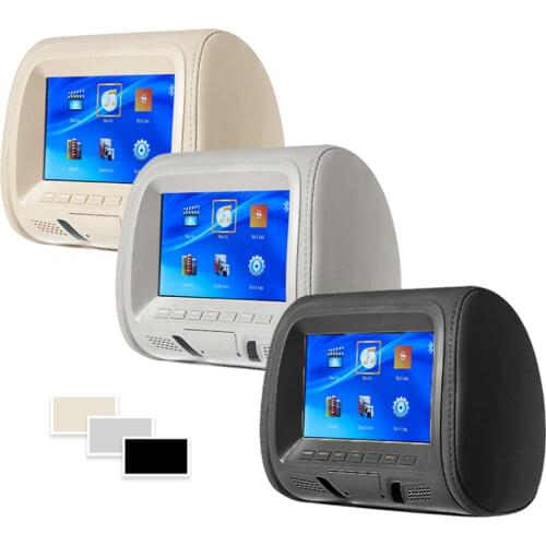 2PCS 7 Inch Car Headrest Monitor LED Digital Screen Pillow Monitor with MP4 MP5 Player USB SD Rear Seat Entertainment