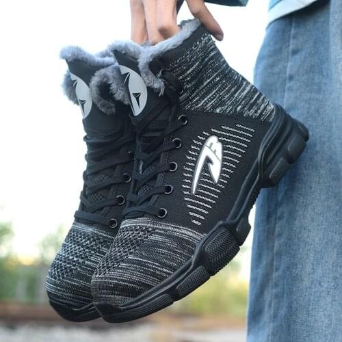 Plus Size 38-48 Safety Shoes Steel Toe Cap Breathable Lightweight Anti-smashing Stab-resistant Non-slip Casual Site Mens Boots