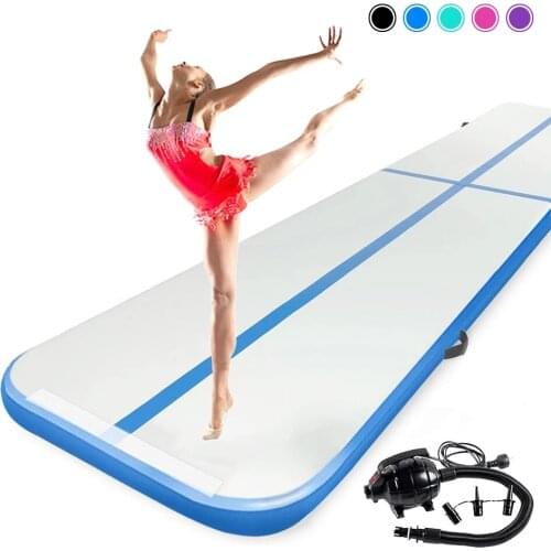 2021 Best Selling Inflatable Tumbling/Exercising Mat For Gymnastics Training DWF Air Track Floor Mat Free Pump Fitness Floor Mat