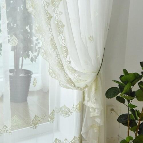 New Style Light Luxury and Elegant Embroidered Window Tulle Fashionable and Simple Living Room Bedroom Balcony Curtain