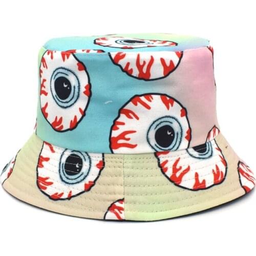 Spring New Fashion Bucket Hat Female Sunscreen Hat Male Double-Sided Hat Outdoor Fisherman Hat Awning Hat M106
