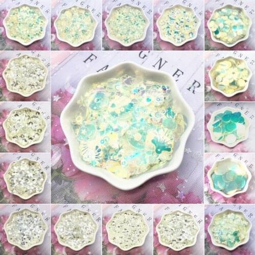 Crystal Transparent Sequins Paillettes 3mm-10mm Flat Cup Plum Heart PVC Loose Sequin for Crafts Garments Sewing Accessories 20g