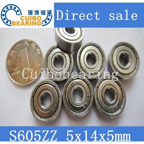 10PCS S605ZZ Stainless Steel Bearing size:5x14x5mm Miniature s605 Ball Bearings S605 2Z