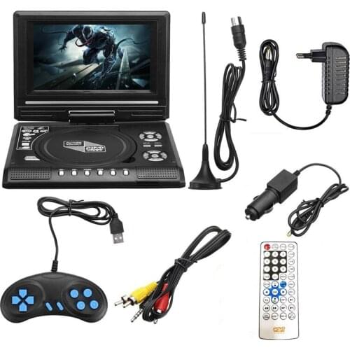 Portable 7.8 Inch TV Home Car DVD Player HD VCD CD MP3 HD EVD Player with TV/FM/USB/Game Function-EU Plug