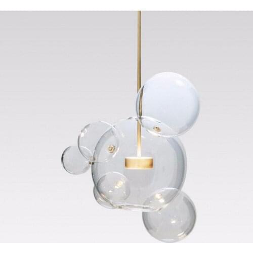 Post-modern Designer Glass Bubble Ball Led Mickey Pendant Light For Living Room Bedroom Dining Room Bar Deco 80-265v 1604