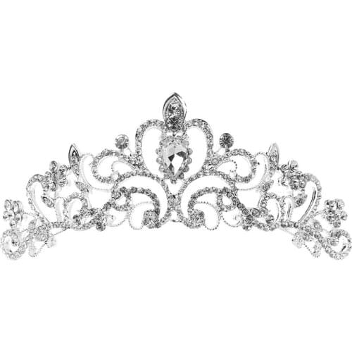 Stunning Princess Austrian Bridal Crystal Wedding Hair Tiara Crown Veil Headband