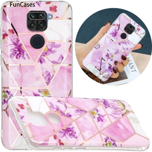 Geometric Shape Covers For capa Redmi Note 9 Protector Marble Soft IMD Cases sFor Xiaomi Redmi cellular 10X 4G Hongmi Mobile