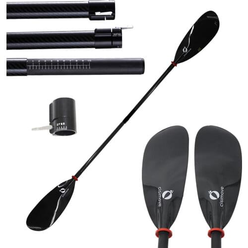 Adjustable 2 Piece Carbon Fiber Sea Kayak Touring Ocean Paddle With 10cm Length