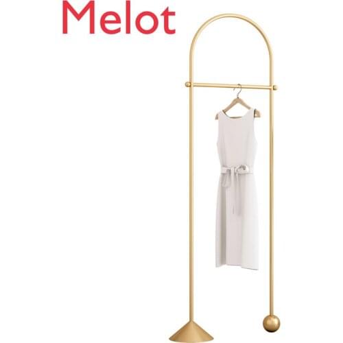 Luxury European-Style Fashionable Floor-Type Golden Coat Rack Creative Bedroom Hanger Single-Pole Simple Modern