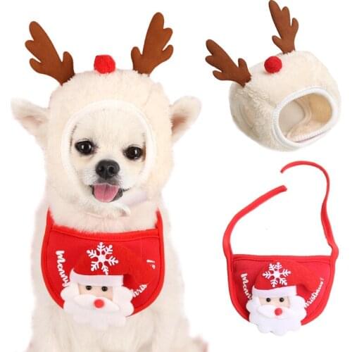 Christmas Dog Bandanas X'Mas Cute Hat Warm Puppy Kerchief Triangle Bibs Kitten Socks Pet Supplies Cats Shoes Chihuahua