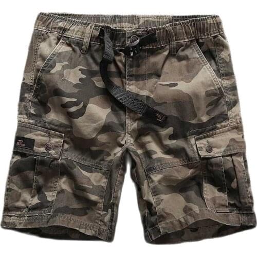 Trendy Cargo Shorts Camouflage Shorts Men Cotton Military Army Style Tactical Shorts Pockets Density Cloth Casual Boardshorts
