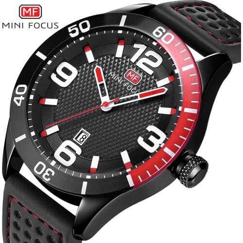 Sport Watches Mens 2020 Waterproof Business Fashion Wrist Watch Male Calendar Date Casual Silicone Band Arabic Number MINI FOCUS