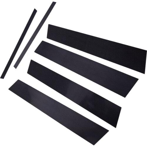 6Pcs Carbon Fiber Style Door Window B Pillar Post Cover Trim Sticker PC Fit for Honda Civic 2006 2007 2008 2009 2010 2011 4DR